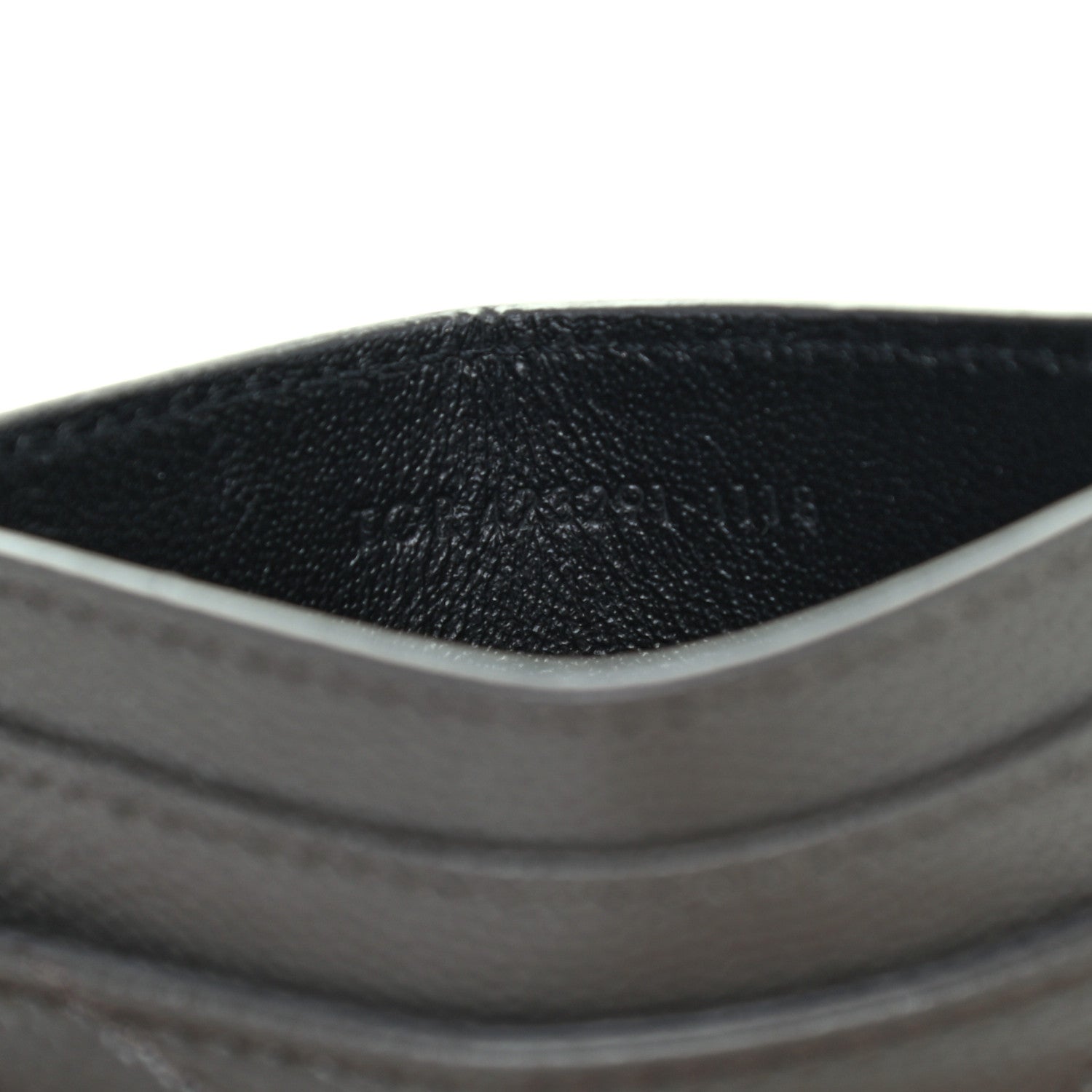 Saint Laurent Grain De Poudre Matelasse Chevron Monogram Credit Card Case Coal 7 of 7