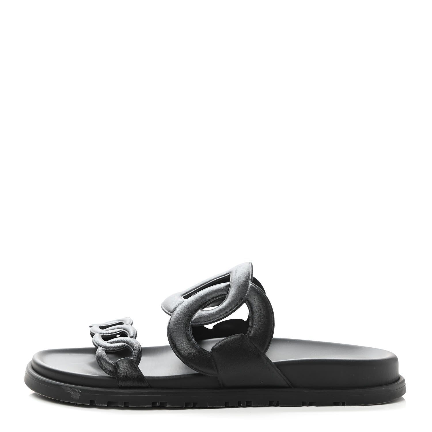 Hermes Nappa Extra Sandals 38 Black 1 of 9