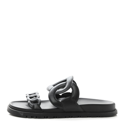Hermes Nappa Extra Sandals 38 Black 1 of 9