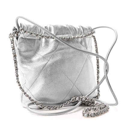 Chanel Metallic Lambskin Quilted Mini Chanel 22 Silvery 3 of 10