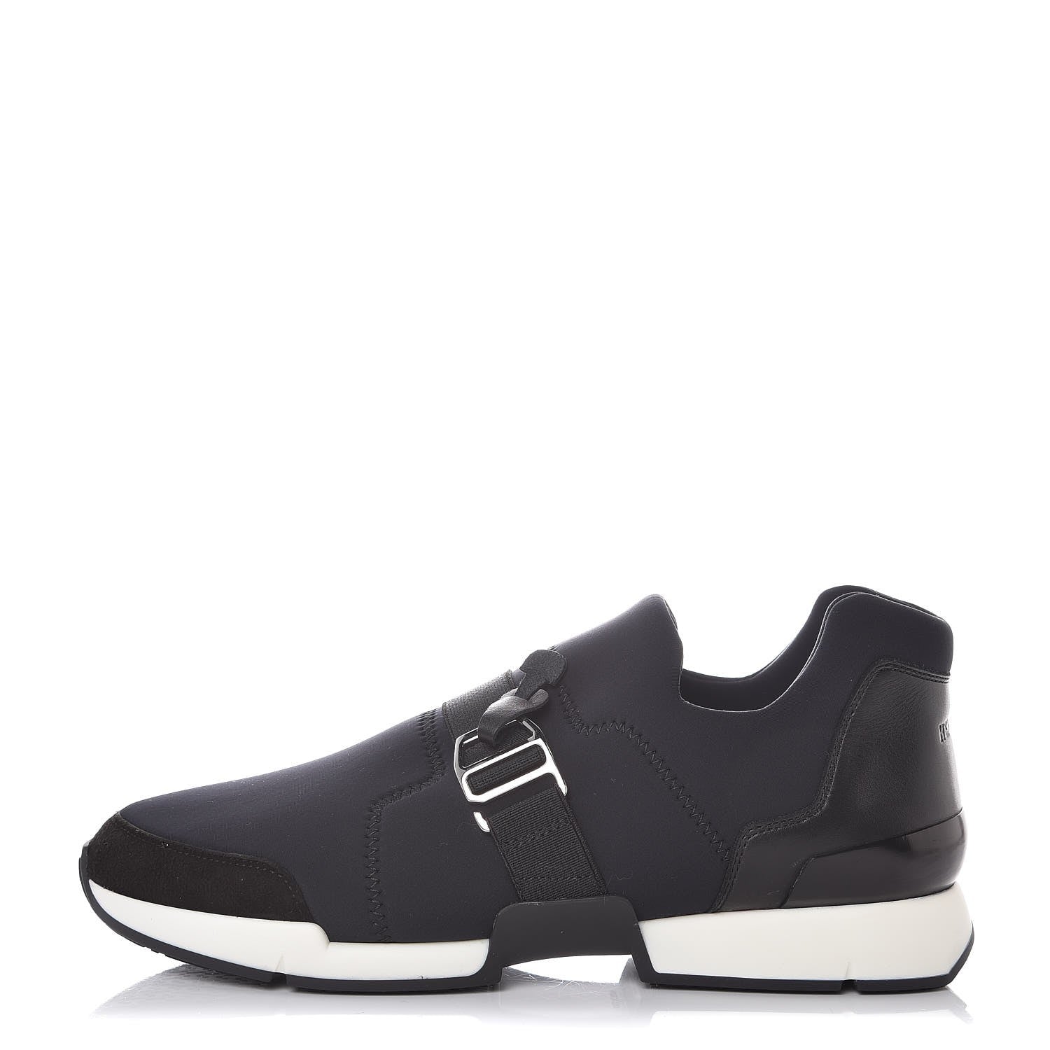 Hermes Technical Canvas Calfskin Run Sneakers 41.5 Marine 1 of 8