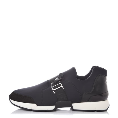 Hermes Technical Canvas Calfskin Run Sneakers 41.5 Marine 1 of 8
