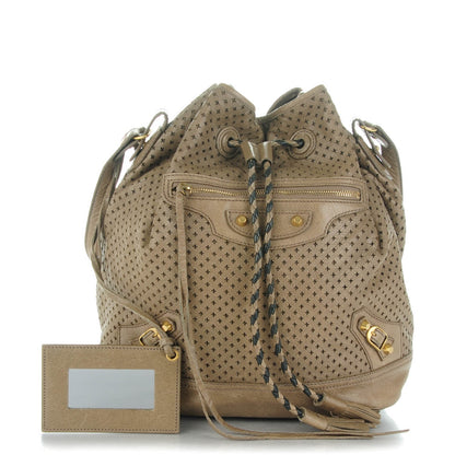 Balenciaga Agneau Arena Laser Cut Cross Classic Gold Hardware Medium Pampille Gris Poivre 1 of 11