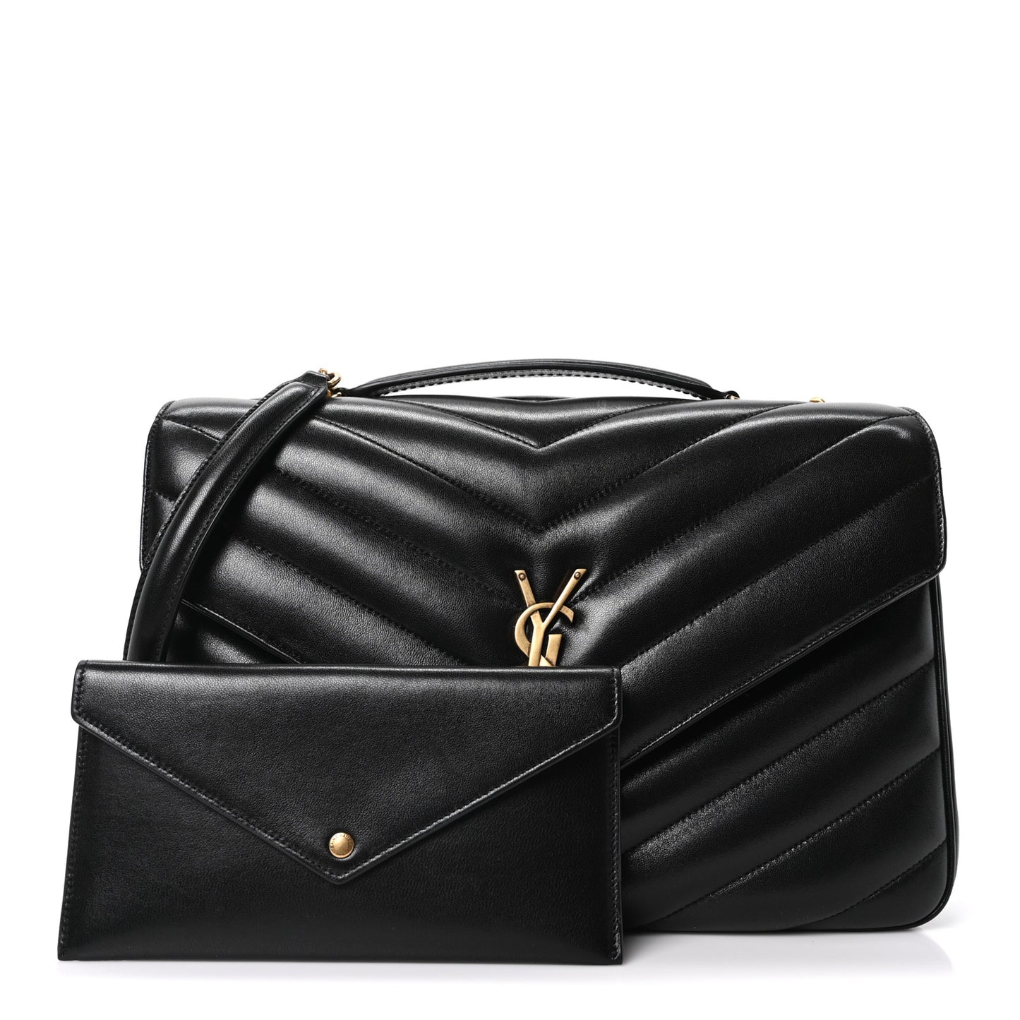 Lambskin Quilted Monogram Large Loulou Black