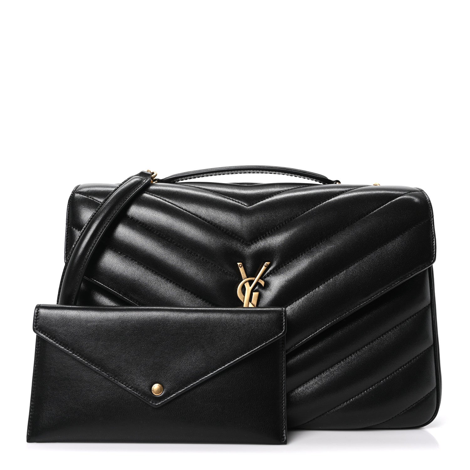Saint Laurent Lambskin Quilted Monogram Large Loulou Black 3 of 12