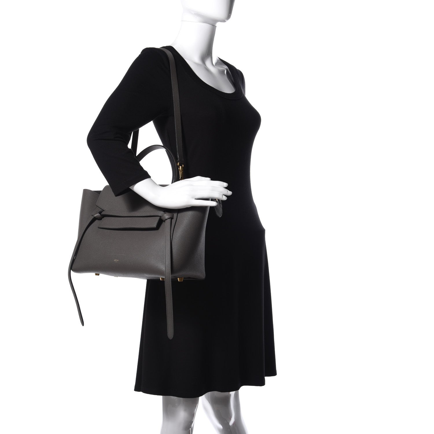 Celine Grained Calfskin Mini Belt Bag Grey 2 of 28