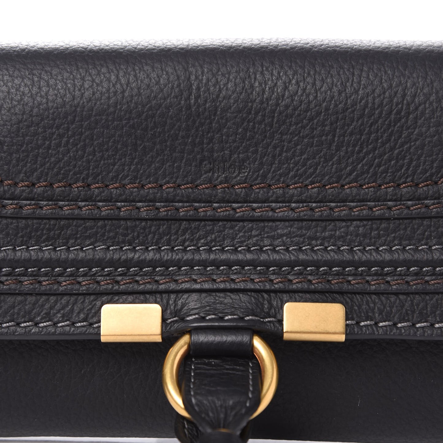 Calfskin Marcie Continental Flap Wallet Black