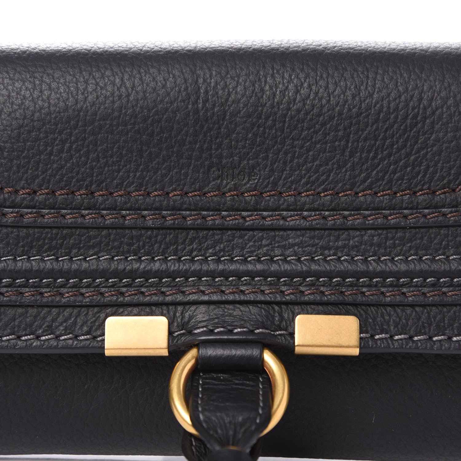 Chloe Calfskin Marcie Continental Flap Wallet Black 9 of 10