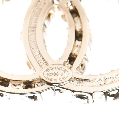 Chanel Crystal Pearl Dazzling Domino Earrings Gold 4 of 5