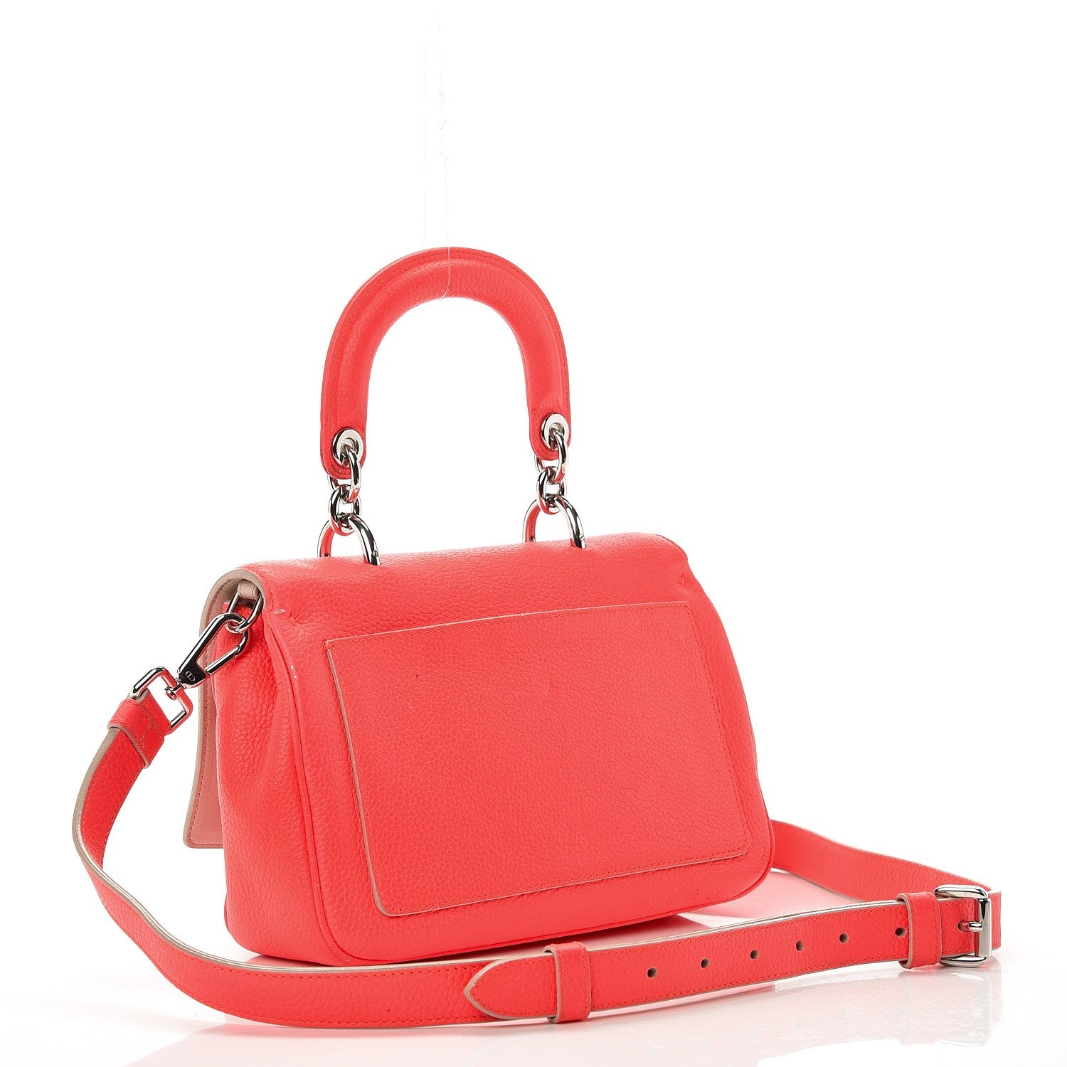 Christian Dior Bullcalf Mini Be Dior Satchel Fluorescent Goji Pink 4 of 19