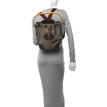 Gucci GG Supreme Monogram Neo Vintage Drawstring Bucket Backpack Beige New Acero Crop 2 of 12