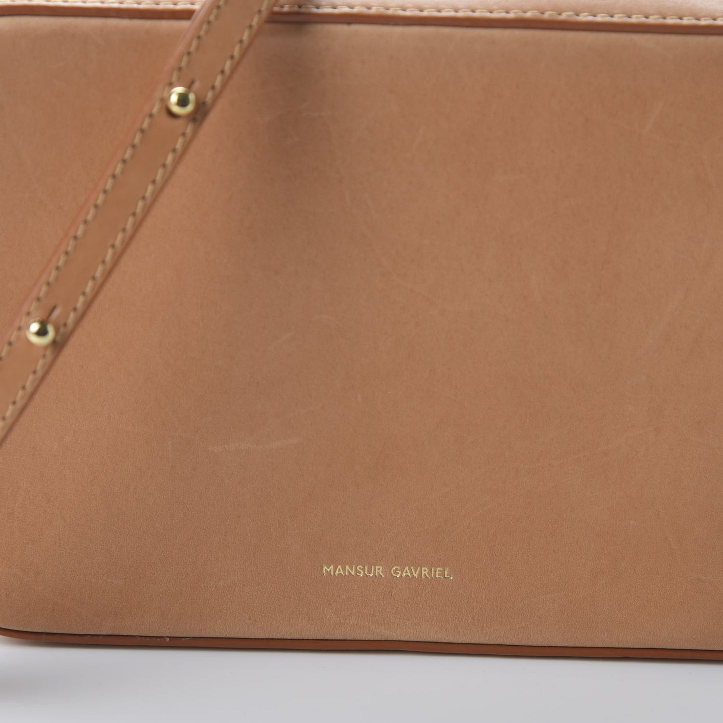 Vegetable Tanned Calfskin Double Zip Crossbody Cammello