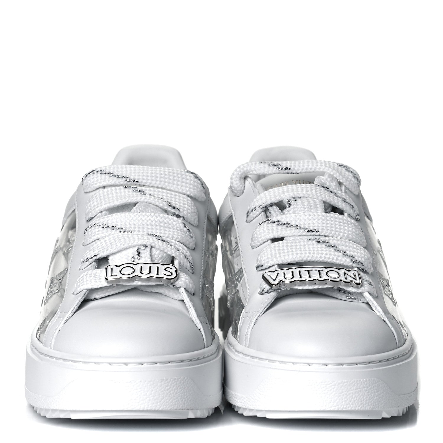 Louis Vuitton Monogram PVC Time Out Sneakers 36 Silver 2 of 12