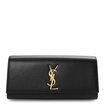 Saint Laurent Grain De Poudre Monogram Cassandre Clutch Black 1 of 6