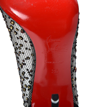 Christian Louboutin Tulle Glitter Follies Lace 100 Pumps 36 Black 7 of 11
