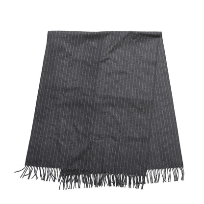 Hermes Cashmere Pinstripe Scarf Grey 3 of 4