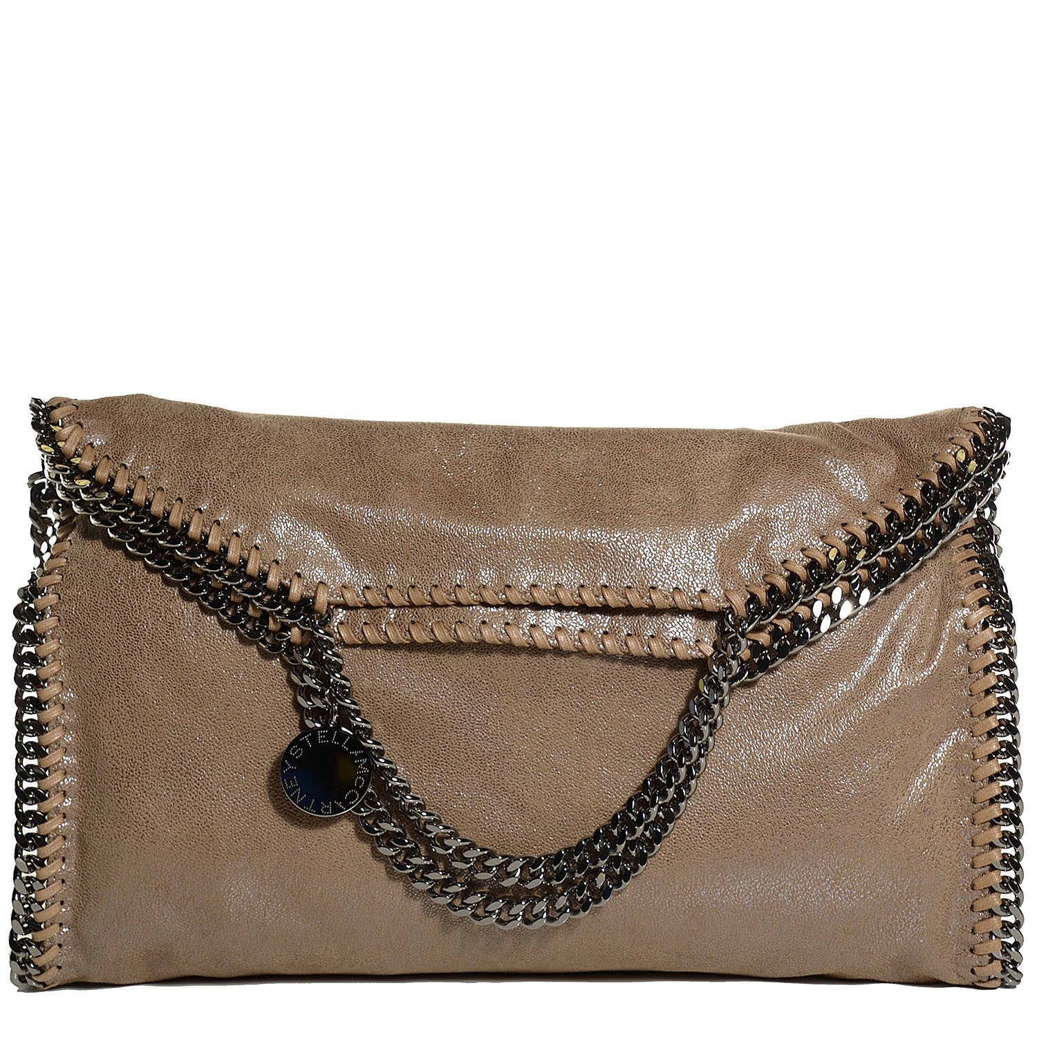 Stella McCartney Faux Leather Shaggy Deer Falabella Foldover Tote Taupe 1 of 9