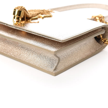 Saint Laurent Metallic Calfskin Classic Monogram Kate Tassel Chain Wallet Platine 9 of 12