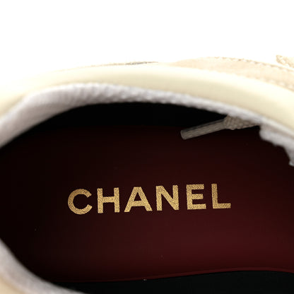Chanel Mixed Fibers Suede Calfskin Womens CC Sneakers 40 Ivory 8 of 9