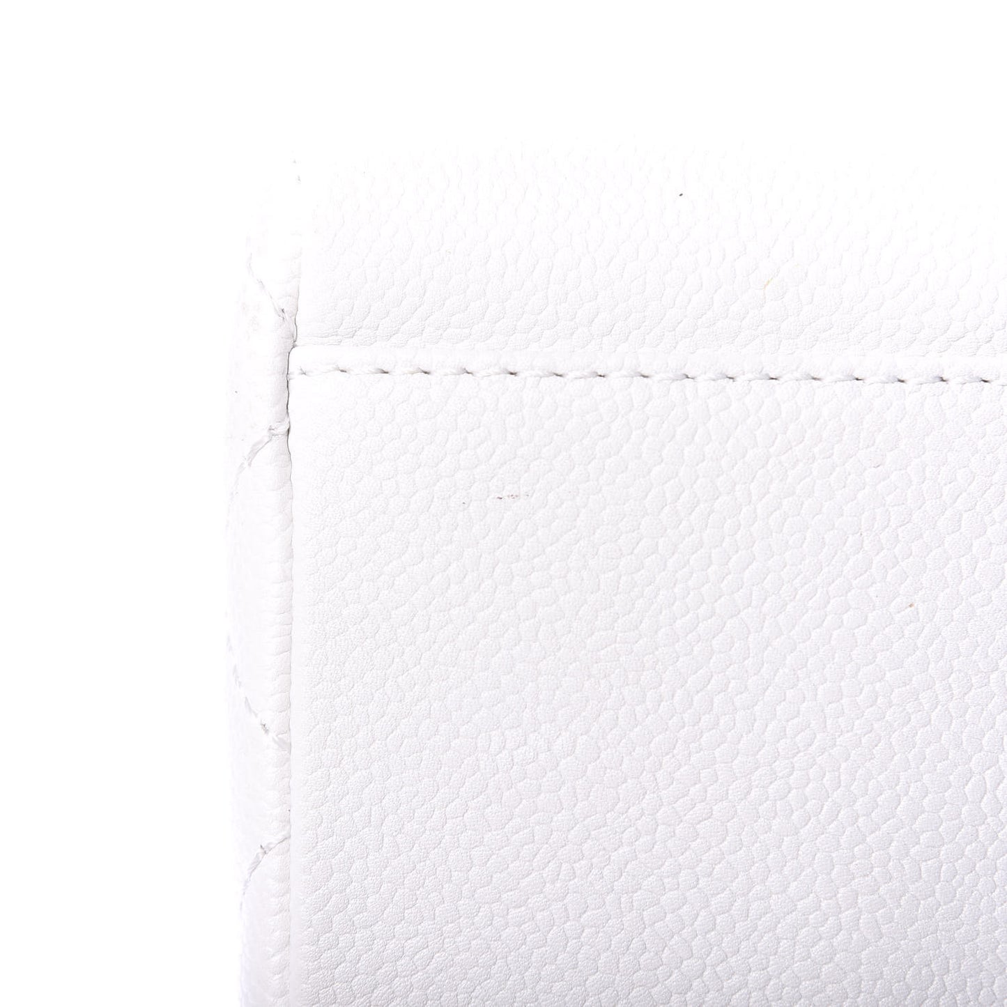 Caviar Quilted Petit Shopping Tote PST White