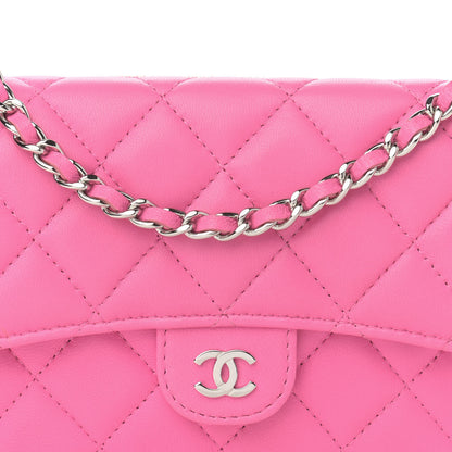 Chanel Lambskin Quilted Flap Phone Holder With Chain Neon Pink 11 of 14