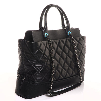 Chanel Lambskin Caviar Quilted Bi Coco Large Shopper Tote Black 3 of 9