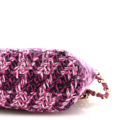 Chanel Tweed Quilted Mini Clutch With Chain Purple 10 of 11