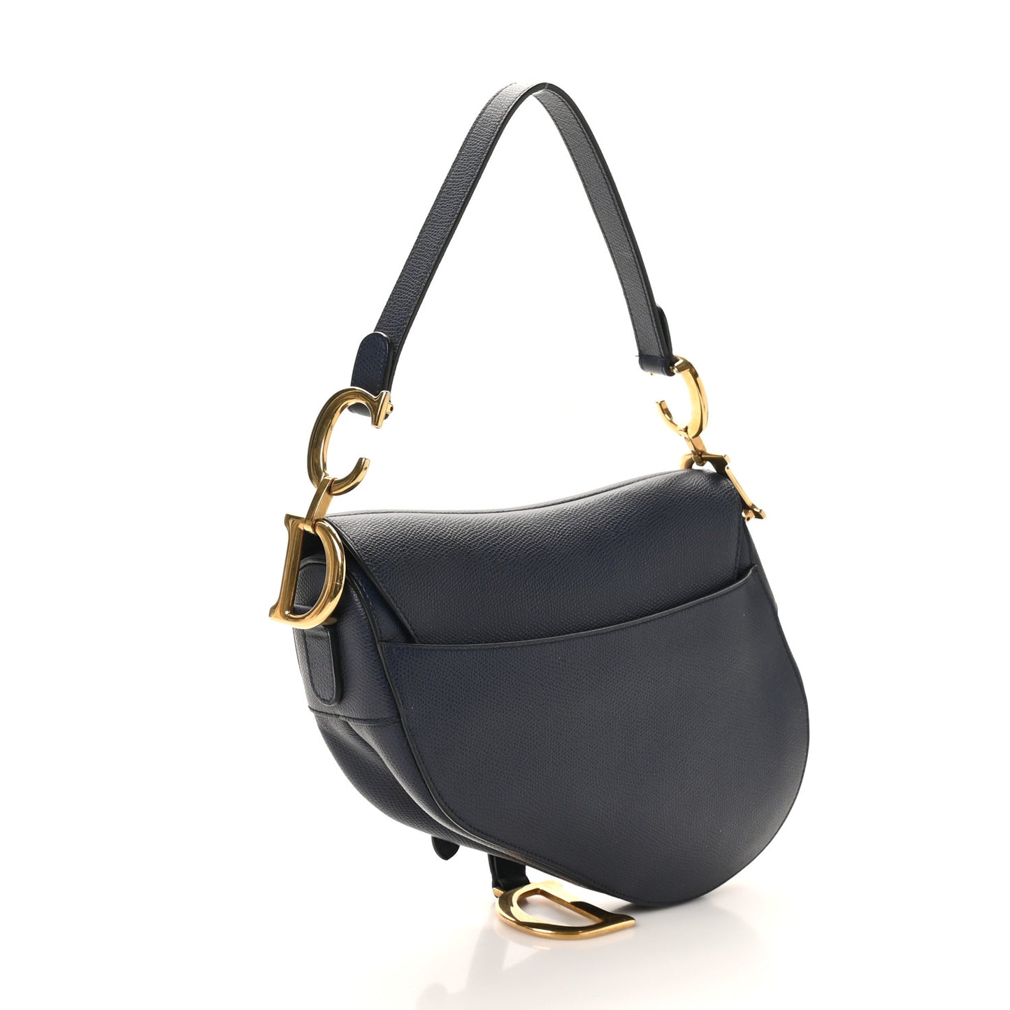 Grained Calfskin Saddle Bag Navy