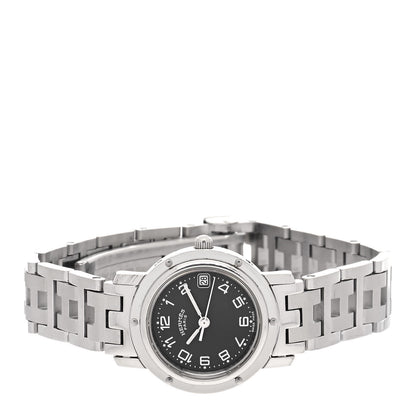 Hermes Stainless Steel 24mm Clipper Quartz Watch Black 2 of 4
