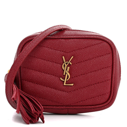 Saint Laurent Grain De Poudre Matelasse Monogram Baby Lou Camera Bag Opyum Red 1 of 10