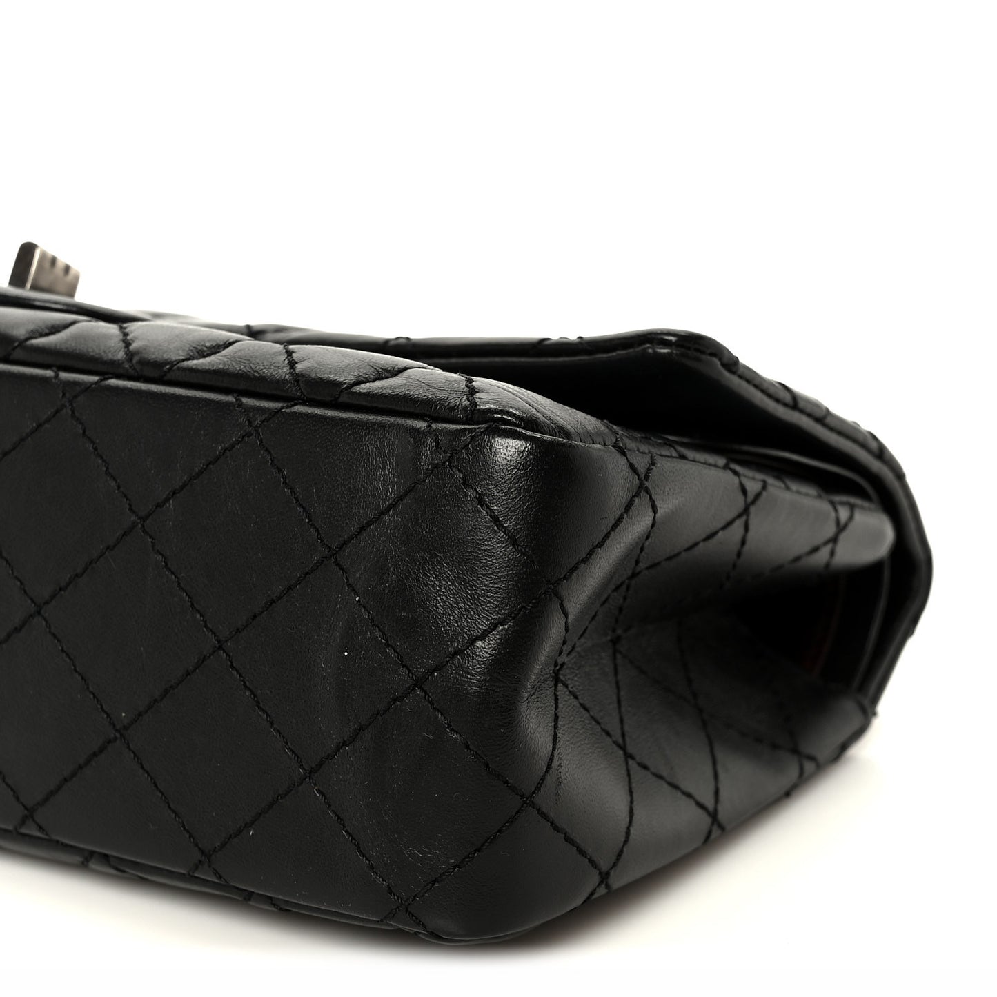 Aged Calfskin Quilted 2.55 Reissue 225 Flap Black