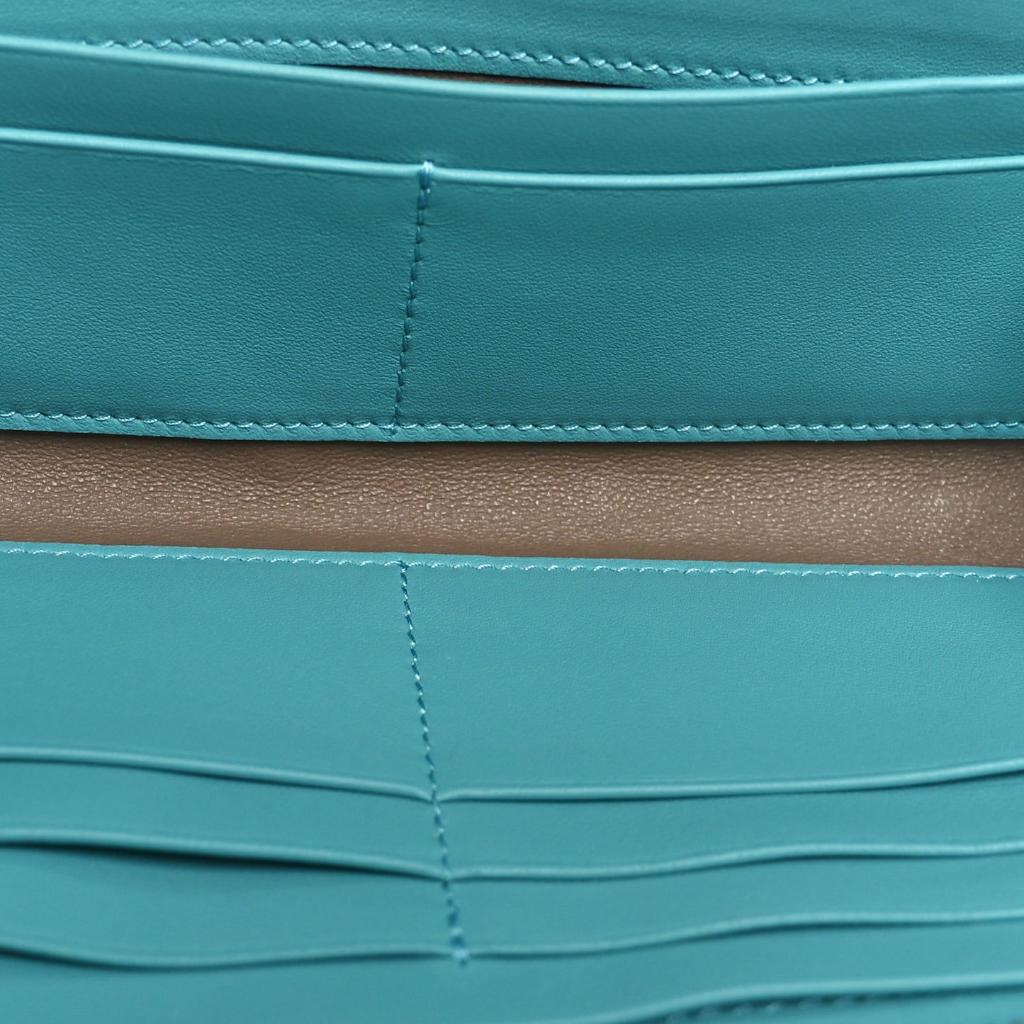 Nappa Intrecciato Zip Around Wallet Aqua