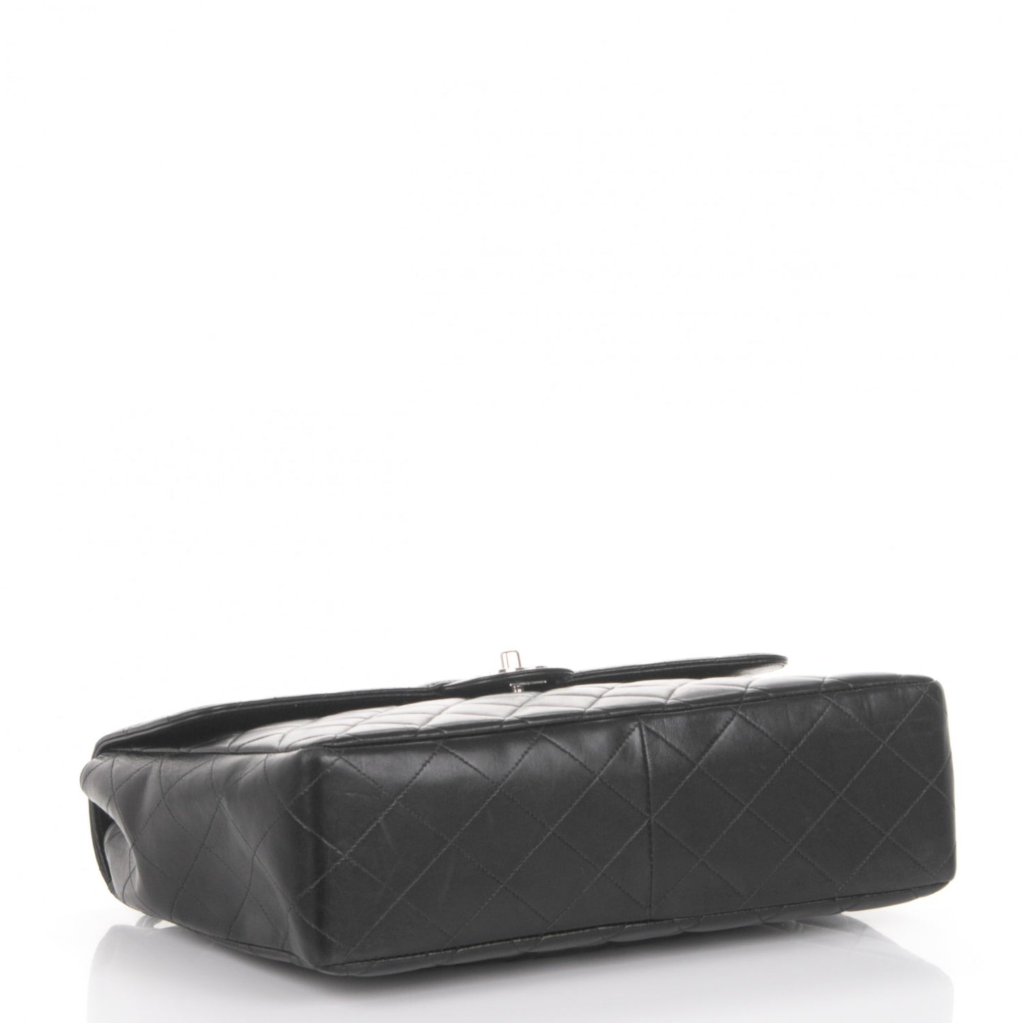 Lambskin Quilted Jumbo Single Flap Black