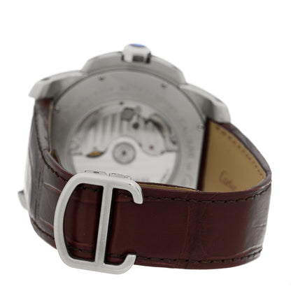 Cartier Stainless Steel 18K Pink Gold Alligator 42mm Calibre de Cartier Automatic Watch Brown 3 of 4