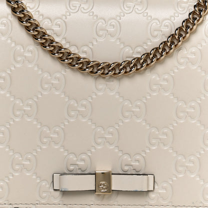 Gucci Guccissima Signature Bowy Chain Wallet Mystic White 6 of 10
