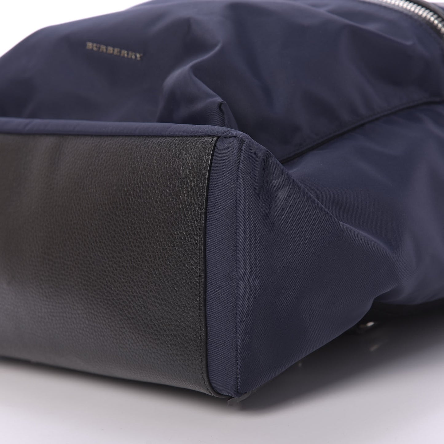 Nylon Pebbled Calfskin Backpack Navy
