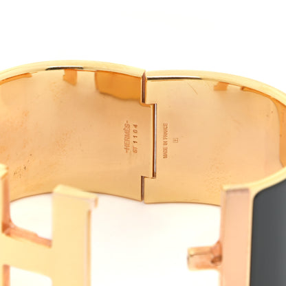 Hermes Enamel Extra Wide Clic Clac H Bracelet PM Black 5 of 6