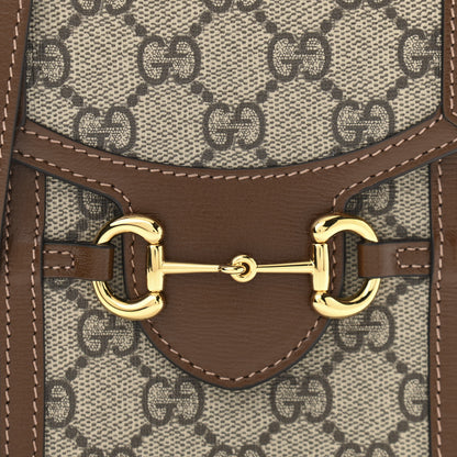 Gucci GG Supreme Monogram Mini Horsebit 1955 Crossbody Bag Beige Brown Sugar 8 of 10