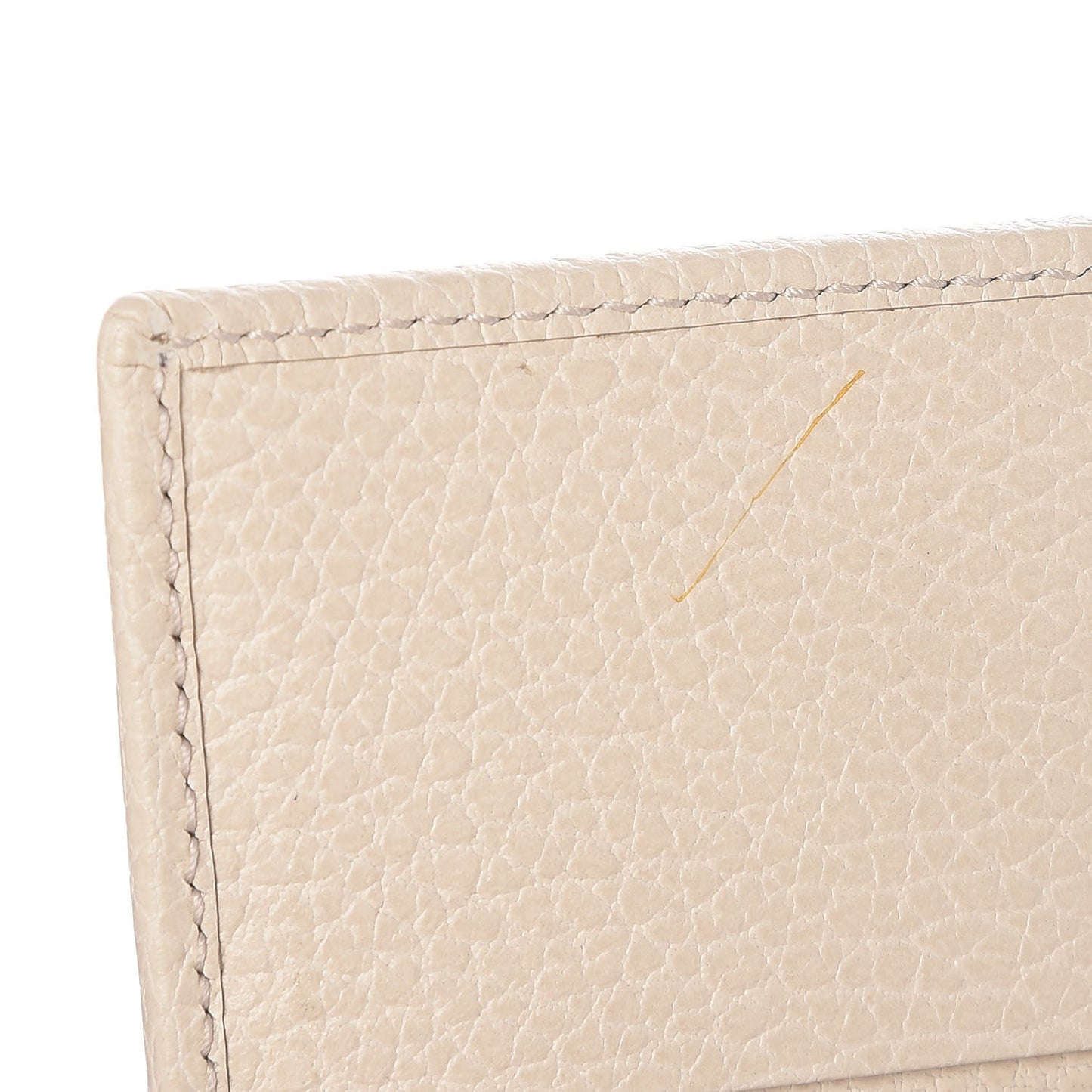 Dollar Calfskin Mini Swing Wallet Bag Mystic White