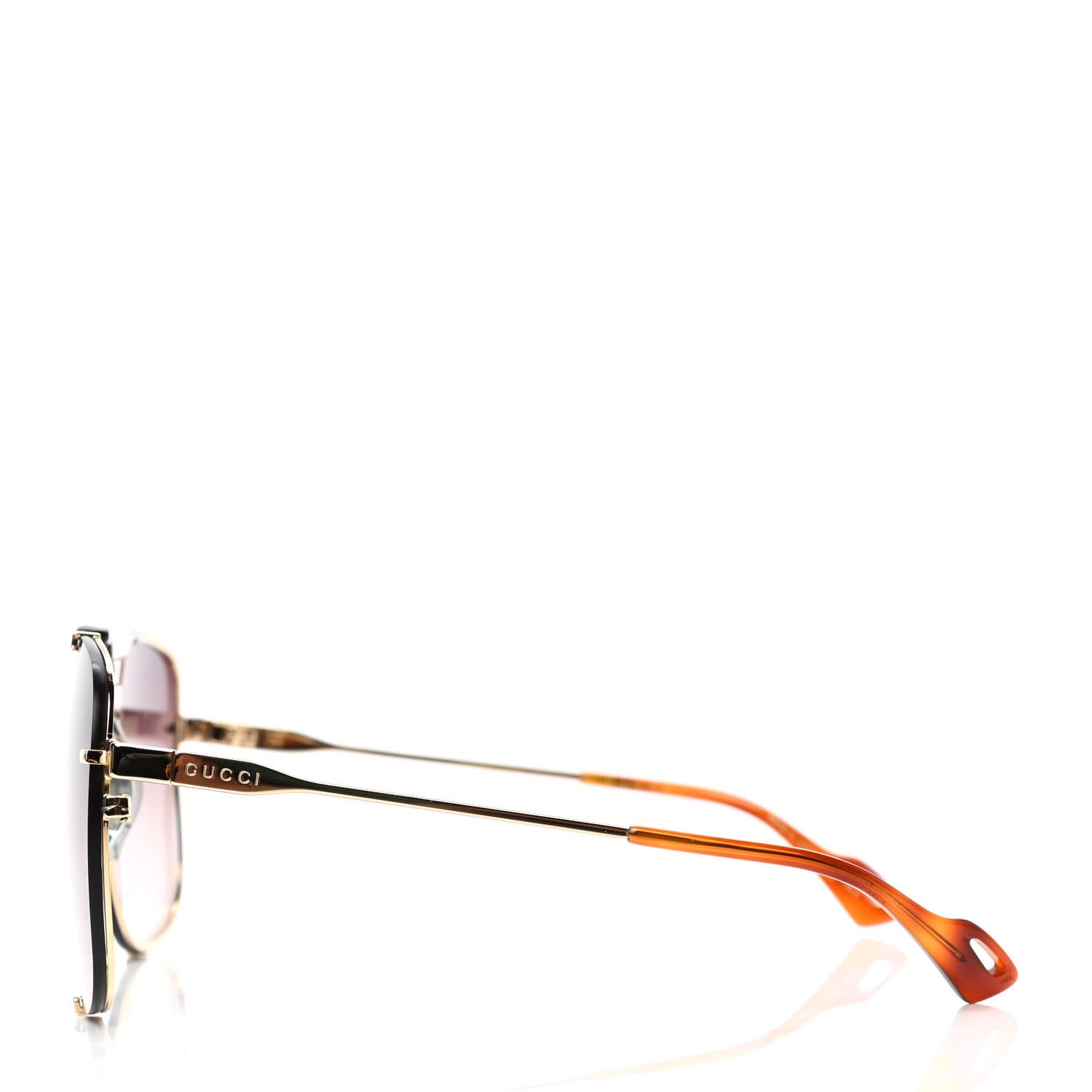 Gucci Metal Square Frame Sunglasses GG0739S Brown 3 of 5