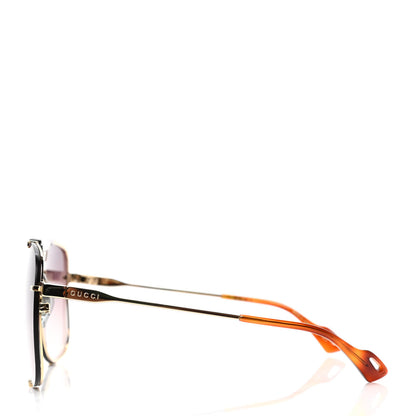 Gucci Metal Square Frame Sunglasses GG0739S Brown 3 of 5