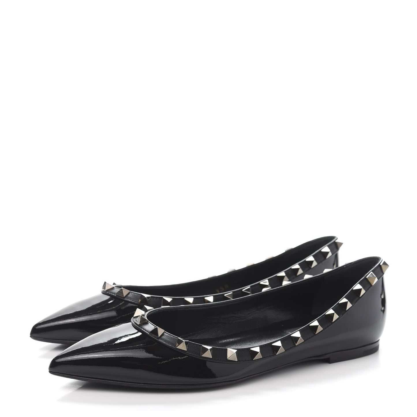 Patent Rockstud Ballerina Flats 37 Black