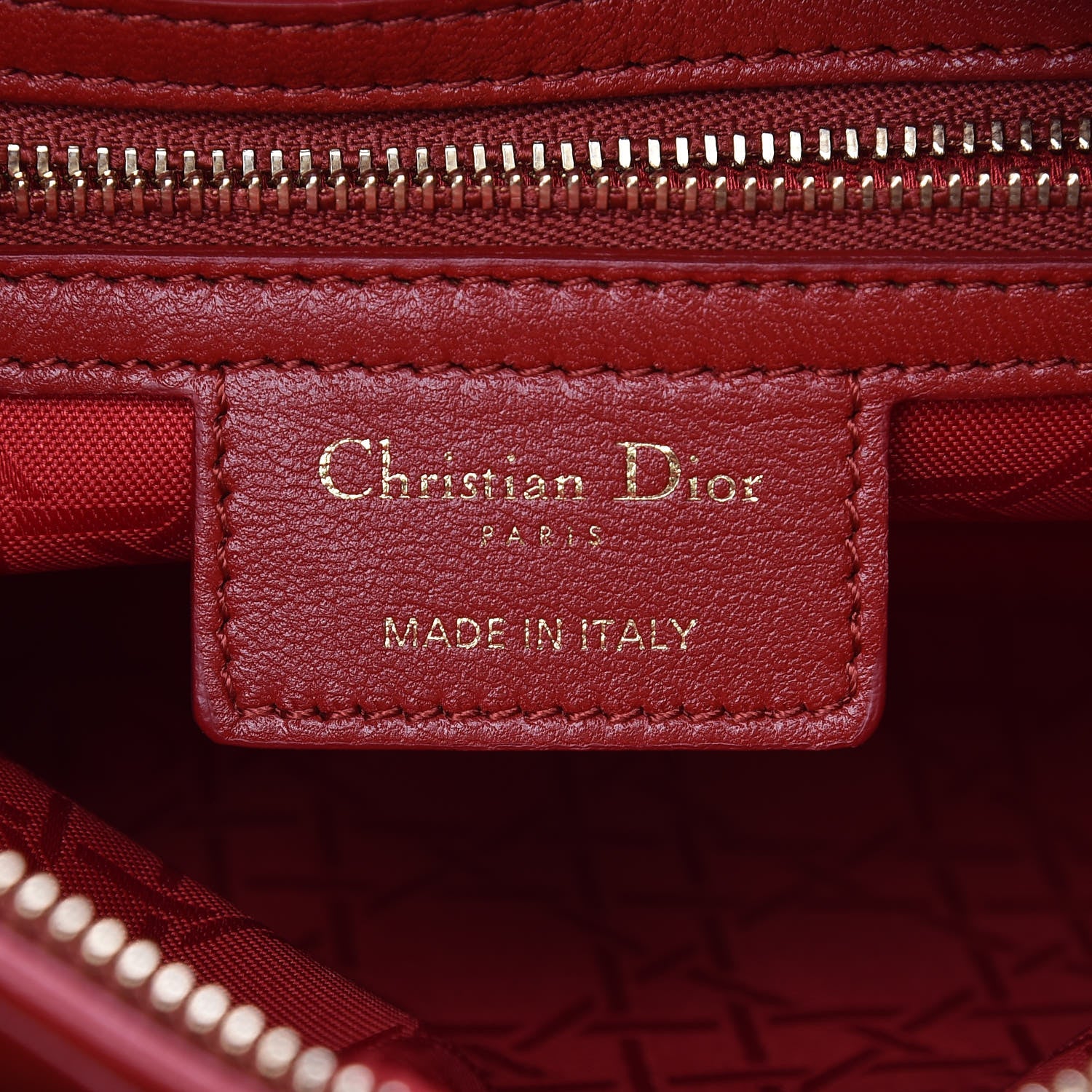 Christian Dior Lambskin Cannage Medium Lady Dior Red 6 of 9