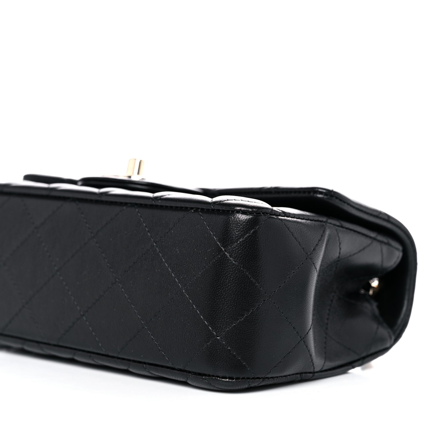 Lambskin Quilted Mini Rectangular Flap Black