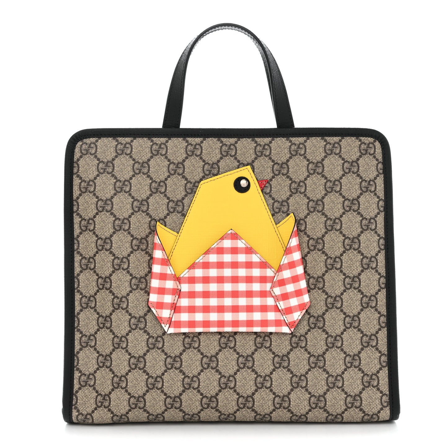 GG Supreme Monogram Childrens Chick Tote Black