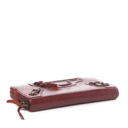 Balenciaga Agneau Classic Hardware Continental Zip Around Wallet Rouge Cerise 4 of 8