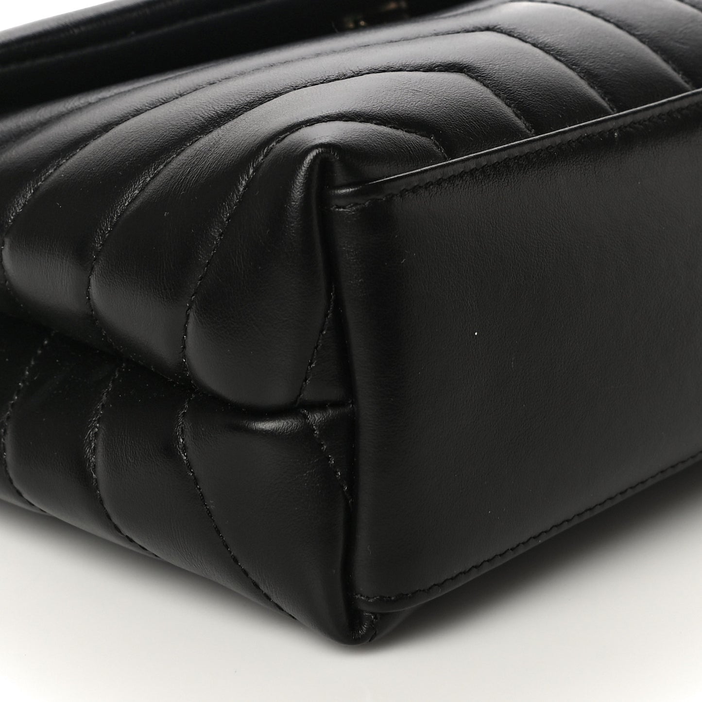 Calfskin Y Quilted Monogram Small Loulou Chain Satchel Black