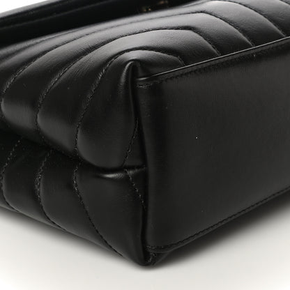 Saint Laurent Calfskin Y Quilted Monogram Small Loulou Chain Satchel Black 8 of 14