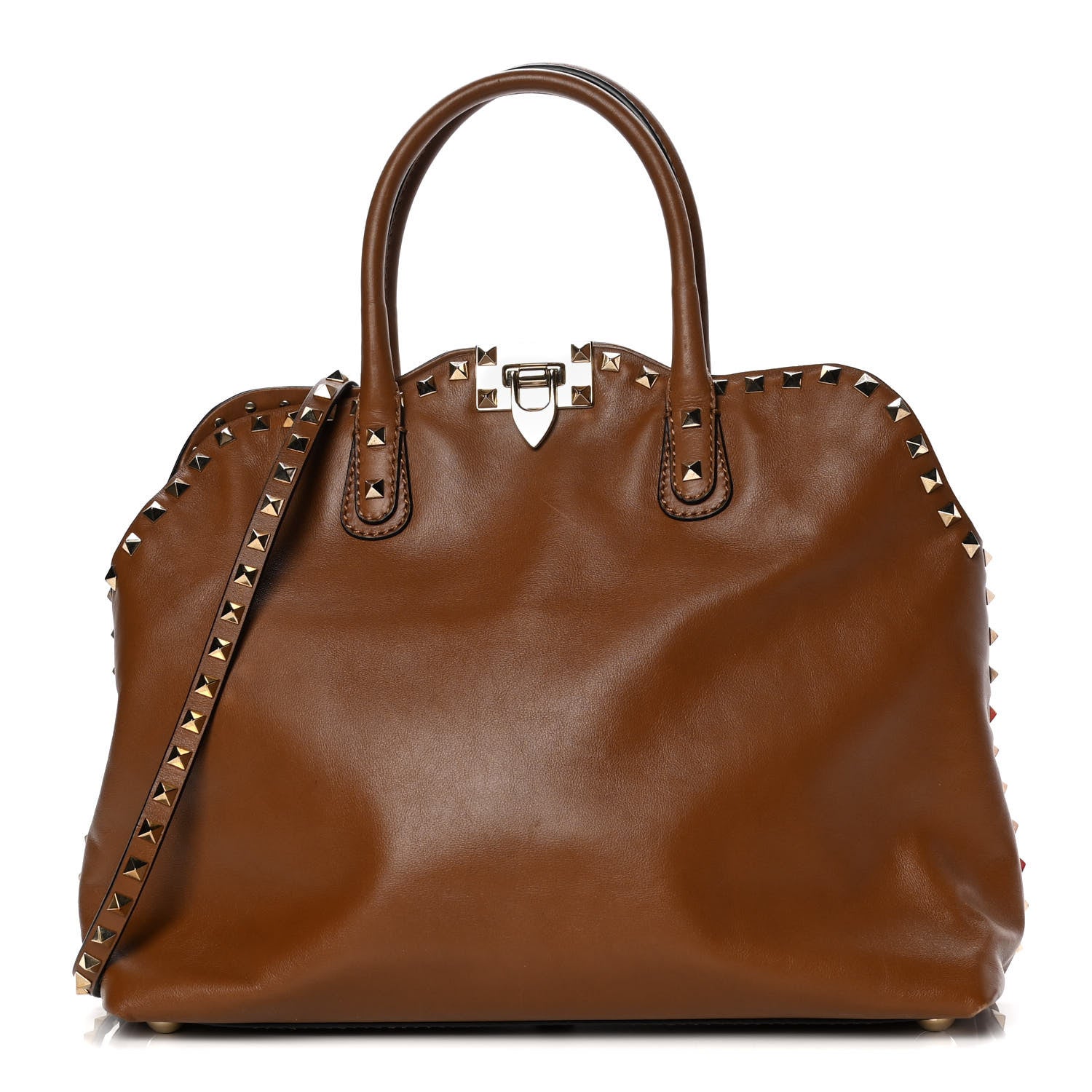 Valentino Garavani Vitello Rockstud Dome Satchel Deep Cuir 1 of 14