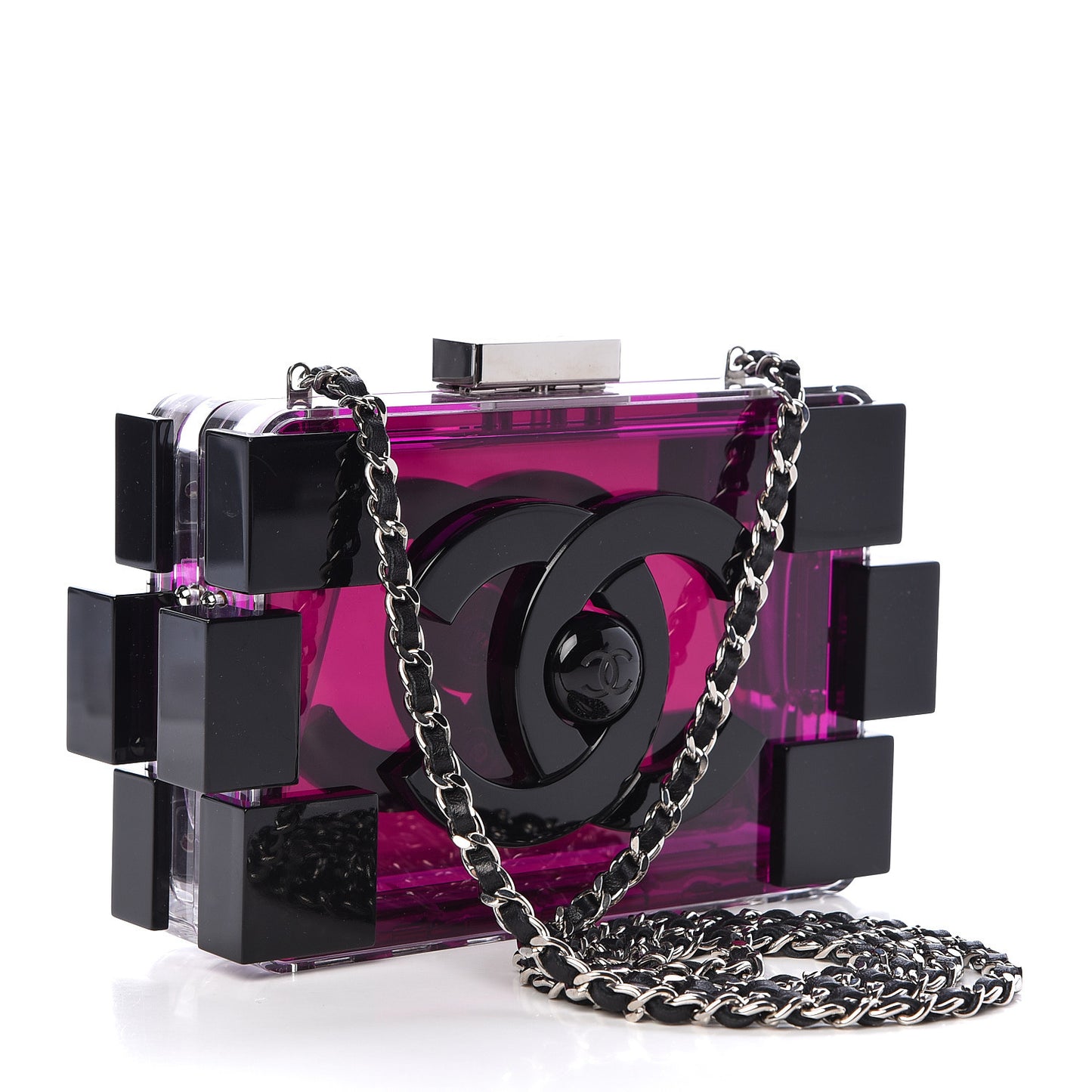 Plexiglass Boy Brick Lego Clutch Black Pink